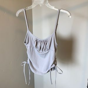 Shein gray cropped tucked top size Large